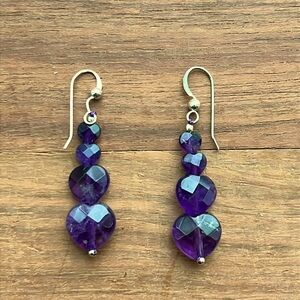 Fabulous faceted amethyst earrings by Desert Rose trading.